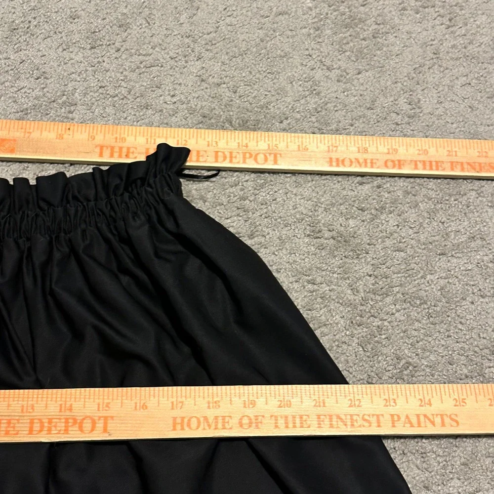 Zara Woman Black Paperbag Waist‎ Mini Skirt Small Cotton Blend Flared Skater